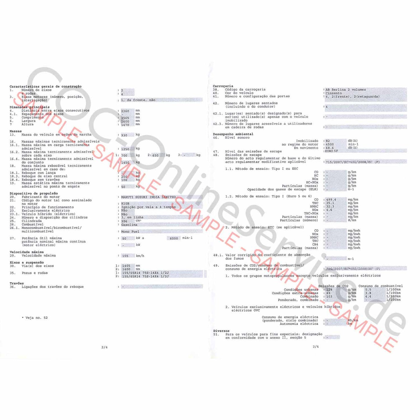 COC-documenten voor Nissan (Certificate of Conformity)